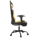 Silla gaming con reposapiés cuero sintético negro dorado