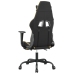 Silla gaming con reposapiés cuero sintético negro dorado