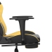 Silla gaming con reposapiés cuero sintético negro dorado