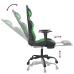 Silla gaming con reposapiés cuero sintético negro verde