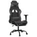 Silla gaming con reposapiés cuero sintético negro gris