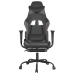 Silla gaming con reposapiés cuero sintético negro gris