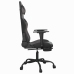 Silla gaming con reposapiés cuero sintético negro gris