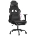 Silla gaming con reposapiés cuero sintético negro gris