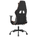 Silla gaming con reposapiés cuero sintético negro naranja