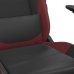 Silla gaming con reposapiés cuero sintético negro rojo tinto