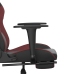 Silla gaming con reposapiés cuero sintético negro rojo tinto