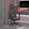 Silla gaming con reposapiés cuero sintético negro rojo tinto