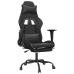 Silla gaming con reposapiés cuero sintético negro