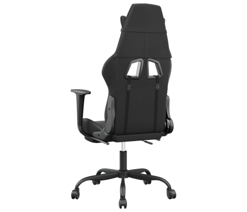 Silla gaming con reposapiés cuero sintético negro