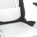 Silla gaming con reposapiés cuero sintético blanco negro