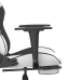 Silla gaming con reposapiés cuero sintético blanco negro