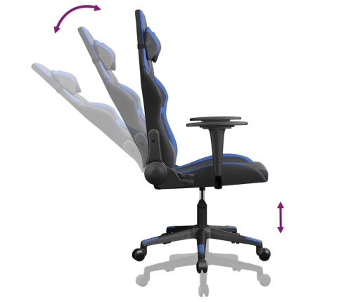 Silla gaming cuero sintético negro y azul