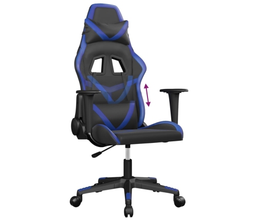 Silla gaming cuero sintético negro y azul