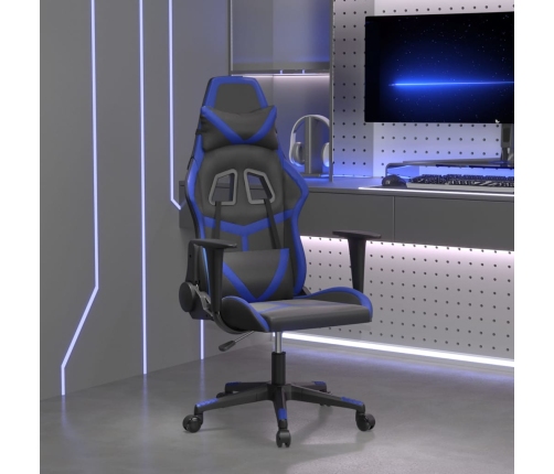 Silla gaming cuero sintético negro y azul