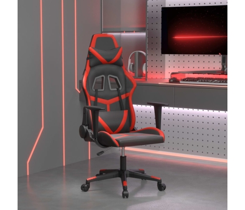 Silla gaming cuero sintético negro y rojo