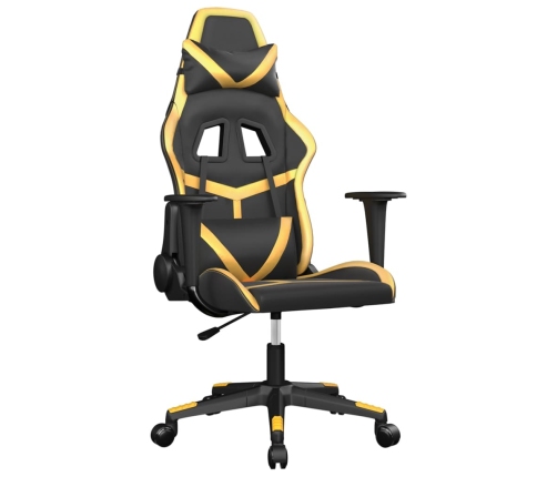 Silla gaming cuero sintético negro y dorado