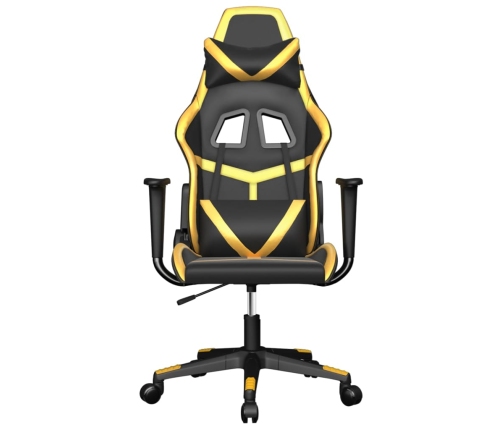 Silla gaming cuero sintético negro y dorado