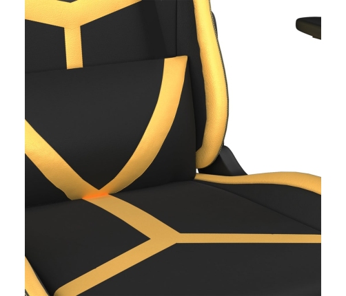 Silla gaming cuero sintético negro y dorado