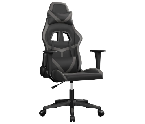 Silla gaming cuero sintético negro y gris