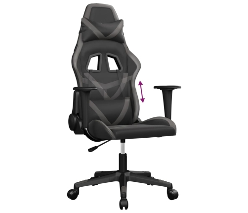 Silla gaming cuero sintético negro y gris