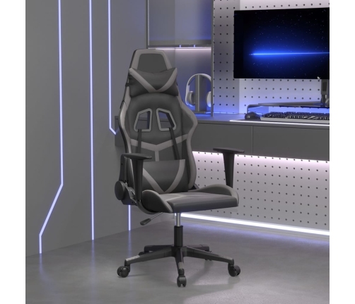 Silla gaming cuero sintético negro y gris