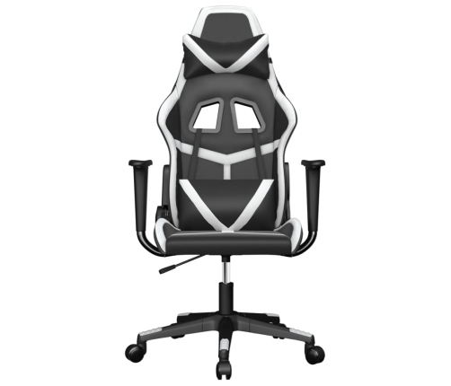 Silla gaming cuero sintético negro y blanco