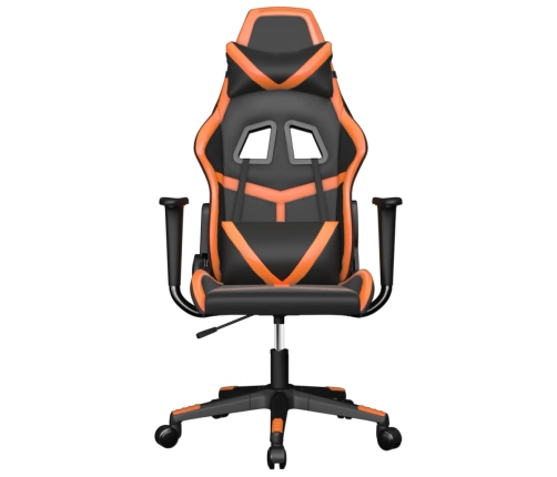 Silla gaming cuero sintético negro y naranja