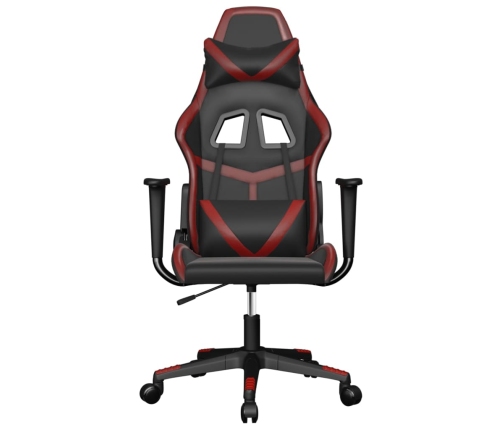 Silla gaming cuero sintético negro y rojo vino tinto