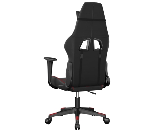 Silla gaming cuero sintético negro y rojo vino tinto