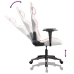 Silla gaming cuero sintético blanco y rosa