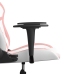 Silla gaming cuero sintético blanco y rosa