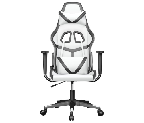 Silla gaming cuero sintético blanco y negro