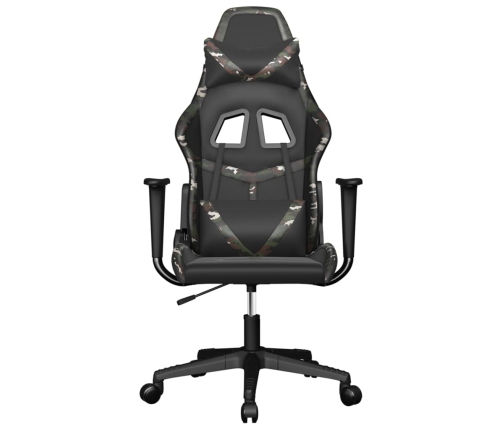 Silla gaming cuero sintético negro y camuflaje