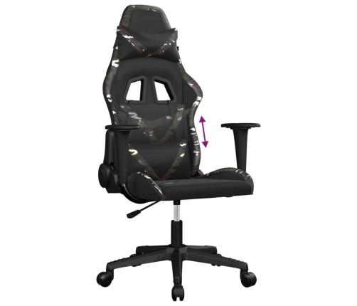 Silla gaming cuero sintético negro y camuflaje