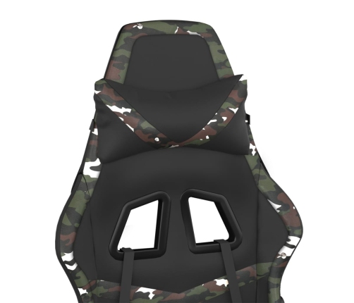 Silla gaming cuero sintético negro y camuflaje