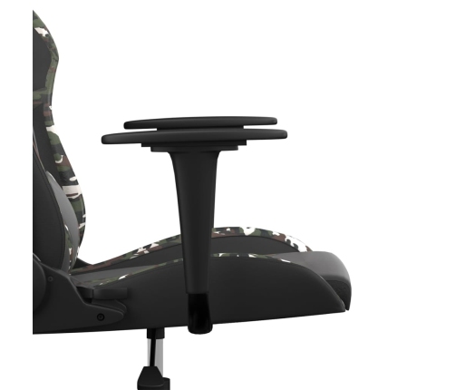 Silla gaming cuero sintético negro y camuflaje