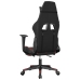 Silla gaming con reposapiés cuero sintético negro rojo