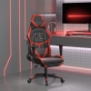 Silla gaming con reposapiés cuero sintético negro rojo