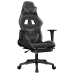 Silla gaming con reposapiés cuero sintético negro gris