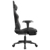 Silla gaming con reposapiés cuero sintético negro gris