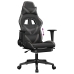 Silla gaming con reposapiés cuero sintético negro gris