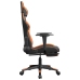 Silla gaming con reposapiés cuero sintético negro naranja