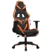 Silla gaming con reposapiés cuero sintético negro naranja