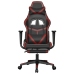 Silla gaming con reposapiés cuero sintético negro rojo tinto