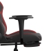 Silla gaming con reposapiés cuero sintético negro rojo tinto