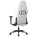 Silla gaming con reposapiés cuero sintético blanco y rosa