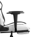 Silla gaming con reposapiés cuero sintético blanco negro