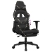 Silla gaming con reposapiés cuero sintético negro camuflaje