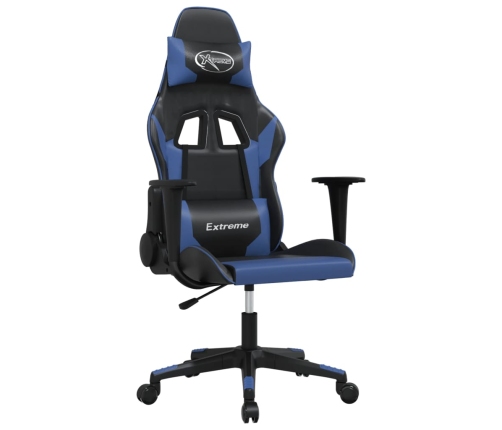 Silla gaming cuero sintético negro y azul